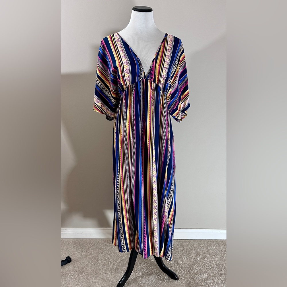 Never Worn, Like New! Bohemian V-Neck Raglan Maxi Dress- EXTRA LARGE